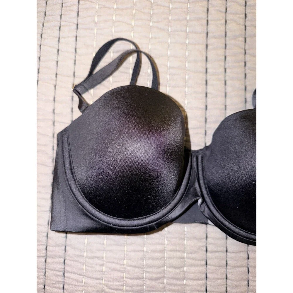 Soma Bra Womens Sz 34D Vanishing Strapless Black Smoothing Underwire Support New